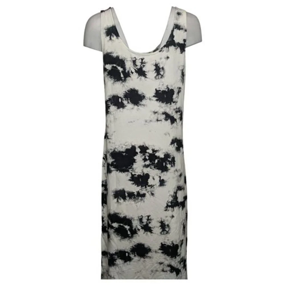 Matty M Womens Tank Dress (Black Tie Dye, Large) - Picture 2 of 4